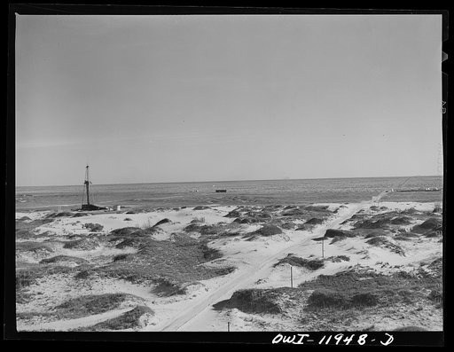 Andrews County, Texas. Oil field in sand hills country