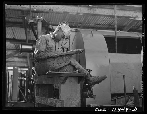 Andrews County, Texas. Driller working on his log