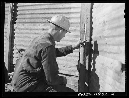 Untitled photo, possibly related to: Andrews County, Texas. Making test of mud which is being used in drilling