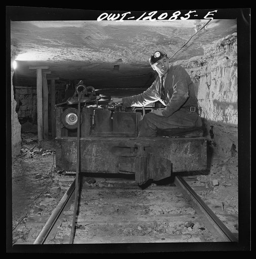Pittsburgh, Pennsylvania (vicinity). Montour no. 4 mine of the Pittsburgh Coal Company. Mine car operation off cable in gaseous areas of the mine
