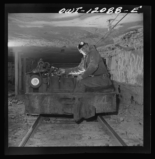 Pittsburgh, Pennsylvania (vicinity). Montour no. 4 mine of the Pittsburgh Coal Company. Mine car operating off a trolley cable