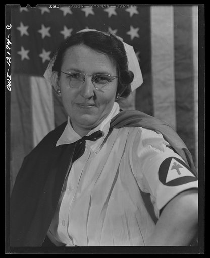 Pittsburgh, Pennsylvania (vicinity). Montour no. 4 mine of the Pittsburgh Coal Company. Miner's wife, a member of the Office of Civilian Defense first aid group