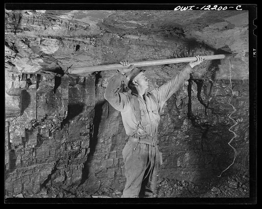 Pittsburgh, Pennsylvania (vicinity). Montour no. 4 mine of the Pittsburgh Coal Company. Ramming home a powder charge