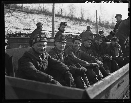 Pittsburgh, Pennsylvania (vicinity). Westland coal mine. "Mantrip" going into a "drift mine"