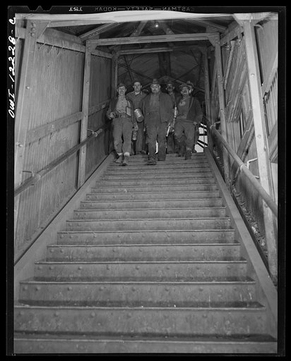 Pittsburgh, Pennsylvania (vicinity). Montour no. 4 mine of the Pittsburgh Coal Company. Miners coming off a shift
