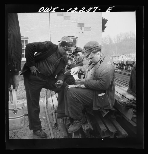 Untitled photo, possibly related to: Pittsburgh, Pennsylvania (vicinity). Montour no. 4 mine of the Pittsburgh Coal Company. Mine foreman waiting for the afternoon shift