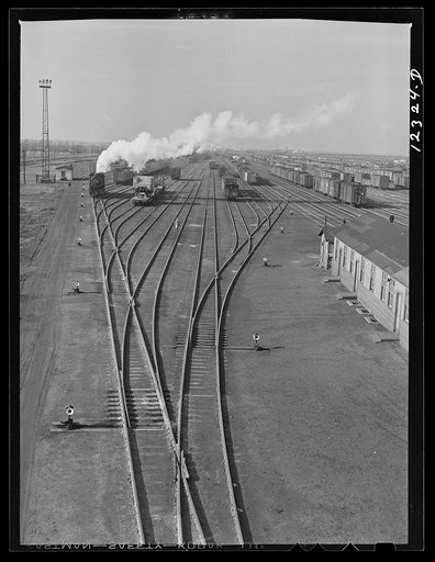 Untitled photo, possibly related to: Chicago, Illinois. General view of one of the Chicago and Northwestern Railroad yards