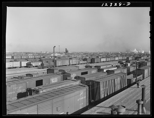 Untitled photo, possibly related to: Chicago, Illinois. General view of one of the Chicago and Northwestern Railroad yards
