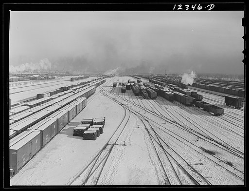 Chicago, Illinois. General view of one of the Chicago and Northwestern Railroad classification yards