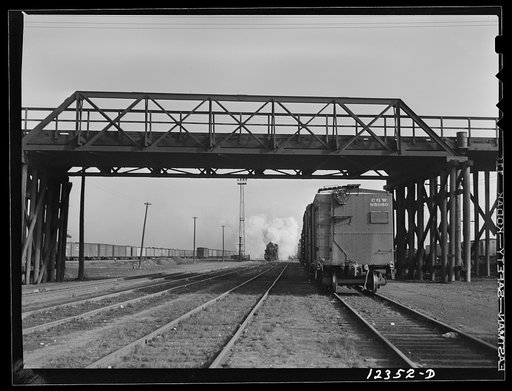 Chicago, Illinois. Departure tracks at a Chicago and Northwestern Railroad yard