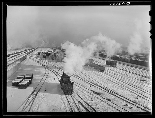 Chicago, Illinois. One of the Chicago and Northwestern Railroad classification yards