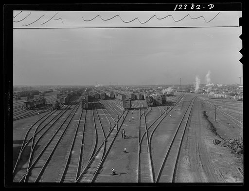 Chicago, Illinois. General view of one of the Chicago and Northwestern Railroad classification yards