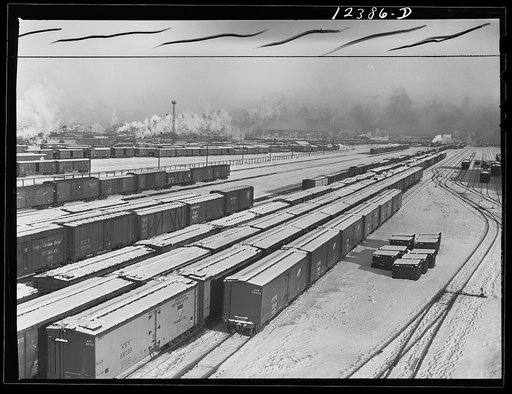 Chicago, Illinois. General view of one of the Chicago and Northwestern Railroad classification yards