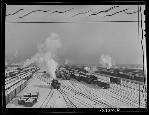 Chicago, Illinois. General view of one of the Chicago and Northwestern Railroad classification yards