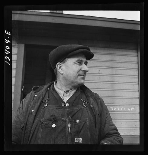 Untitled photo, possibly related to: Chicago, Illinois. A switchman who works at a Chicago and Northwestern Railroad yard