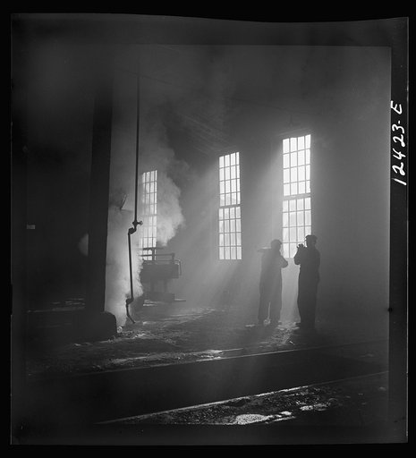 Chicago, Illinois. In the roundhouse at a Chicago and Northwestern Railroad yard