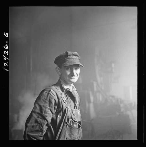 Chicago, Illinois. Welder who was employed in the roundhouse at a Chicago and Northwestern Railroad yard