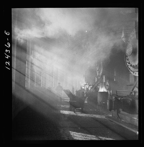 Chicago, Illinois. In the roundhouse at a Chicago and Northwestern Railroad yard