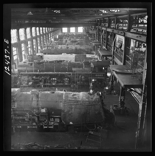 Untitled photo, possibly related to: Chicago, Illinois. General view of a Chicago and Northwestern Railroad locomotive repair shop
