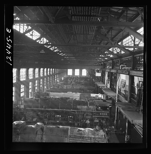 Untitled photo, possibly related to: Chicago, Illinois. General view of a Chicago and Northwestern Railroad locomotive repair shop