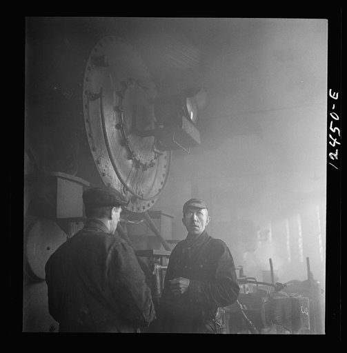 Untitled photo, possibly related to: In the roundhouse at Proviso Yard, Chicago and Northwestern Railroad. Chicago, Illinois