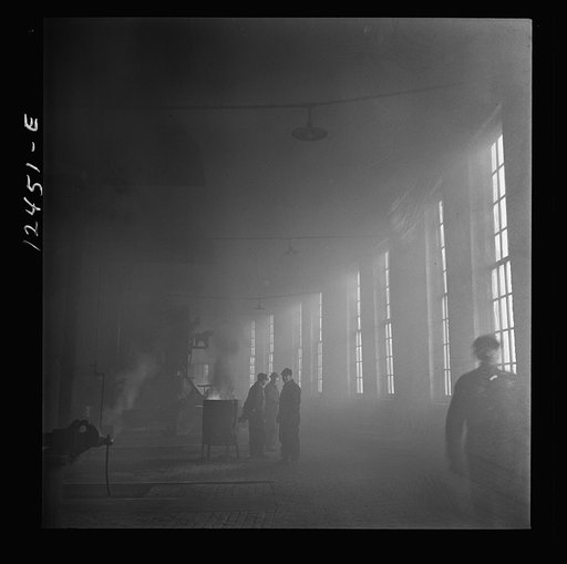Chicago, Illinois. In the roundhouse at a Chicago and Northwestern Railroad yard