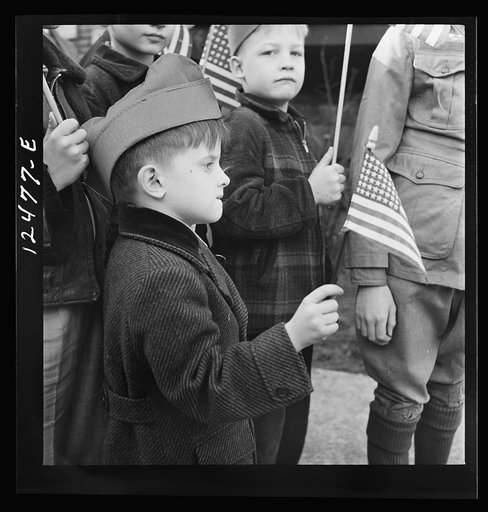 Chicago (north), Illinois. Children at flag dedication ceremony
