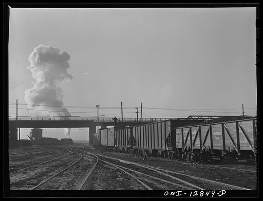 Chicago, Illinois. One of the classification yards at a Chicago and Northwestern Railroad yard