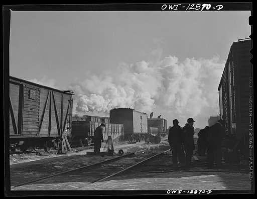 Chicago, Illinois. General view of the activity at the Chicago and Northwestern Railroad rip track
