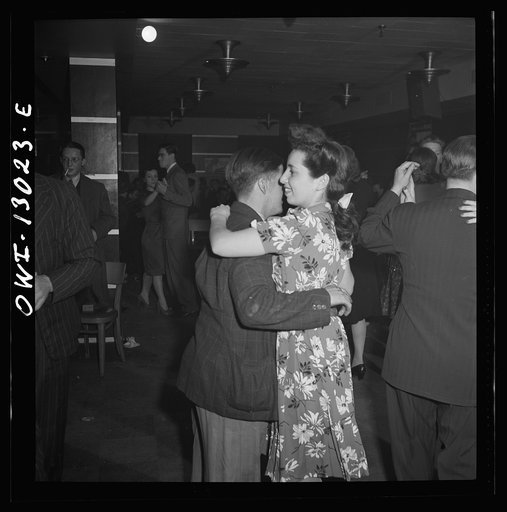 Untitled photo, possibly related to: New York, New York. Merchant seamen's Christmas party at the Andrew Feruseth Club on Christmas Day. Dancing with hostesses