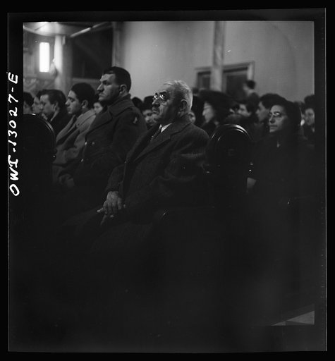 Untitled photo, possibly related to: New York, New York. Midnight mass on Christmas Eve at Saint Dominick's church in an Italian-American neighborhood