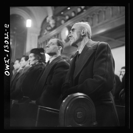 New York, New York. Midnight mass on Christmas Eve at Saint Dominick's church in an Italian-American neighborhood