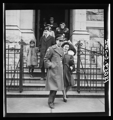 Untitled photo, possibly related to: New York, New York. Italian-Americans coming out of Saint Dominick's church on Sullivan street on New Year's day