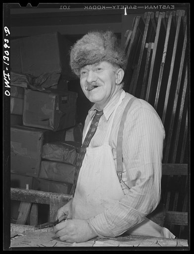 Untitled photo, possibly related to: New York, New York. The War Emergency Board of the fur industry formed a fur vest project. Various fur factories donate the services of their employees one day a week to make fur-lined vests for the merchant marines. The fur is all from voluntary donations from t