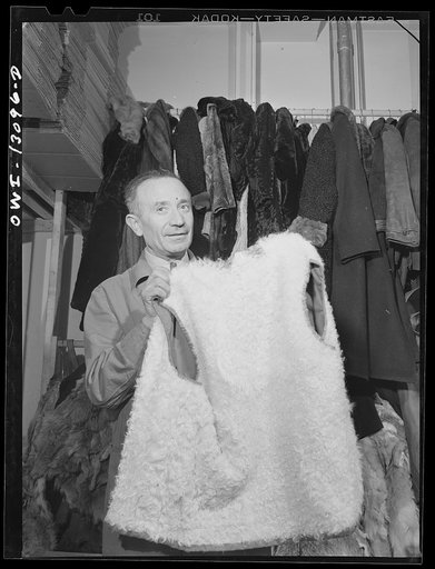 Untitled photo, possibly related to: New York, New York. The War Emergency Board of the fur industry formed a fur vest project. Various fur factories donate the services of their employees one day a week to make fur-lined vests for the merchant marine. The fur is all from voluntary donations from th