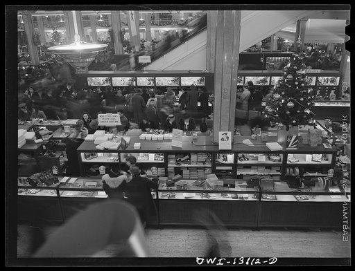 Untitled photo, possibly related to: New York, New York. R. H. Macy and Company department store during the week before Christmas