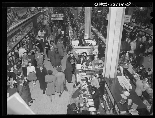 New York, New York. R. H. Macy and Company department store during the week before Christmas