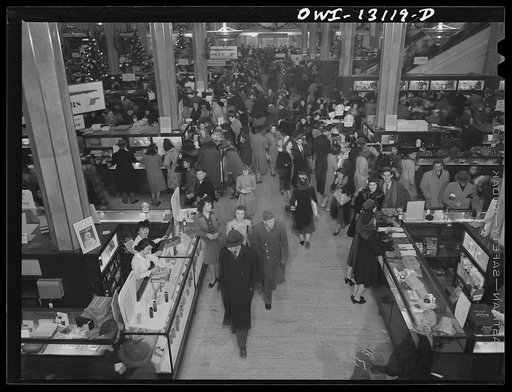 New York, New York. R. H. Macy and Company department store during the week before Christmas