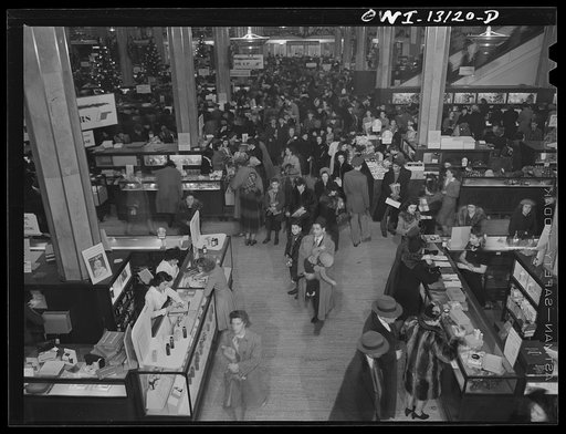 New York, New York. R. H. Macy and Company department store during the week before Christmas
