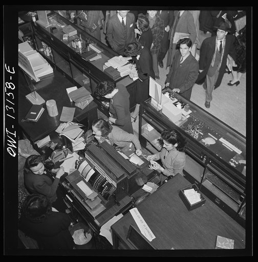 New York, New York. R. H. Macy and Company department store during the week before Christmas