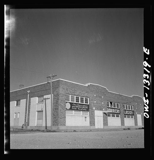 Untitled photo, possibly related to: Miscellaneous lot of photographs by Barbara Wright. New Mexico. Clayton, New Mexico. American Legion hall