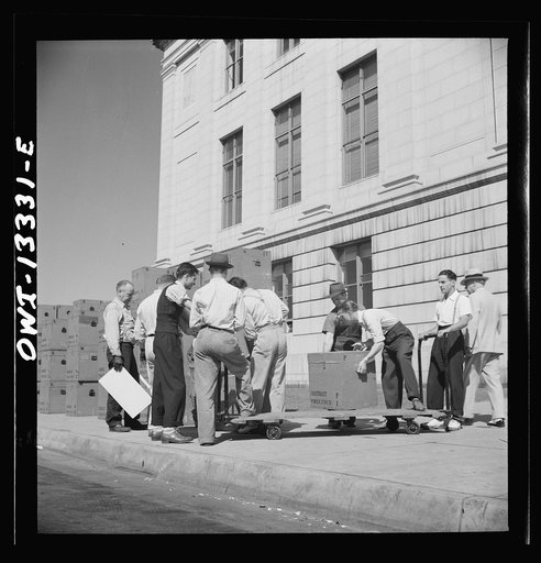 Untitled photo, possibly related to: Miscellaneous lot of photographs by Barbara Wright, e.g. University of Virginia, Franconia, New Hampshire, Maine. Bringing ballot boxes out of storage