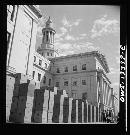 Untitled photo, possibly related to: Miscellaneous lot of photographs by Barbara Wright, e.g. University of Virginia, Franconia, New Hampshire, Maine. Bringing ballot boxes out of storage