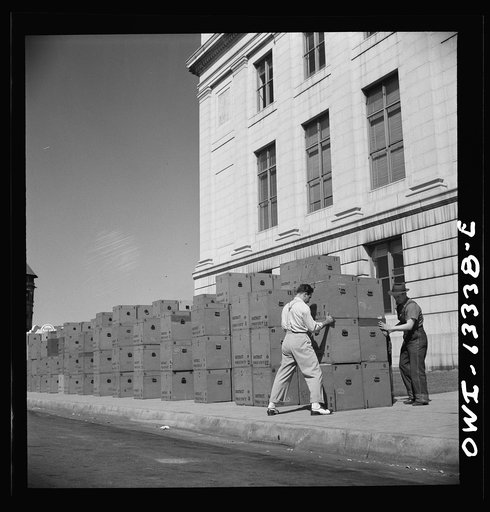 Untitled photo, possibly related to: Miscellaneous lot of photographs by Barbara Wright, e.g. University of Virginia, Franconia, New Hampshire, Maine. Bringing ballot boxes out of storage