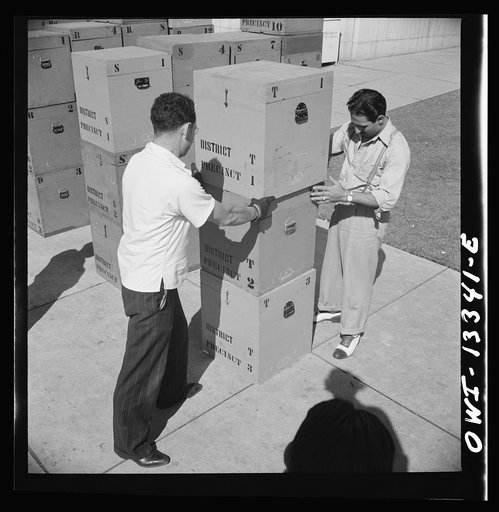 Miscellaneous lot of photographs by Barbara Wright, e.g. University of Virginia, Franconia, New Hampshire, Maine. Bringing ballot boxes out of storage