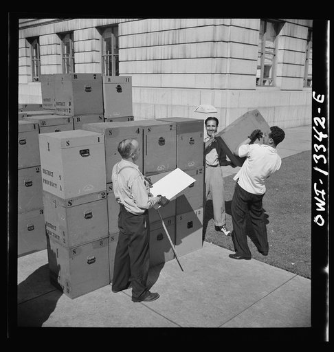 Miscellaneous lot of photographs by Barbara Wright, e.g. University of Virginia, Franconia, New Hampshire, Maine. Bringing ballot boxes out of storage
