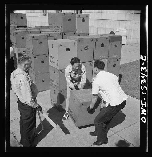 Miscellaneous lot of photographs by Barbara Wright, e.g. University of Virginia, Franconia, New Hampshire, Maine. Bringing ballot boxes out of storage