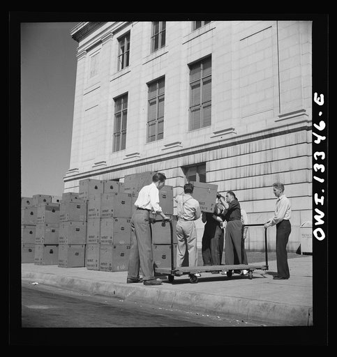 Untitled photo, possibly related to: Miscellaneous lot of photographs by Barbara Wright, e.g. University of Virginia, Franconia, New Hampshire, Maine. Bringing ballot boxes out of storage