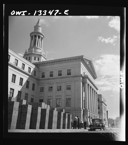Untitled photo, possibly related to: Miscellaneous lot of photographs by Barbara Wright, e.g. University of Virginia, Franconia, New Hampshire, Maine. Bringing ballot boxes out of storage