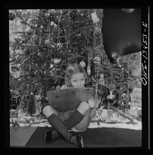 New York, New York. Martinetti grandchild and her Christmas tree